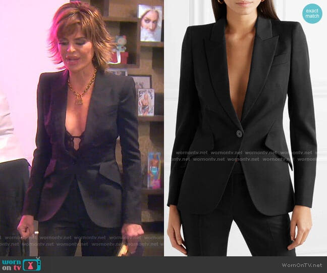 Alexander Mcqueen Grain de Poudre Blazer worn by Lisa Rinna on The Real Housewives of Beverly Hills