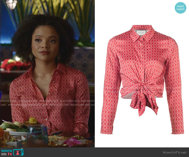 Alexis Rosa Top worn by Vanessa (Jade Payton) on Dynasty