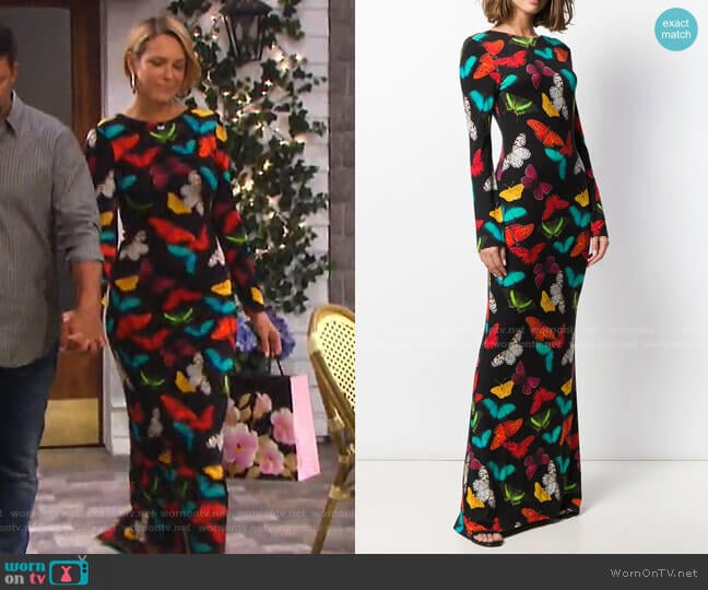 Alice + Olivia Rosaria Maxi Dress worn by Nicole Walker (Arianne Zucker) on Days of our Lives