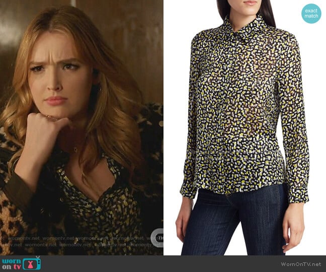 Alice + Olivia Willa Print Blouse worn by Kirby Anders (Maddison Brown) on Dynasty
