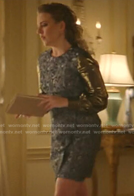 Amanda’s dotted jacquard dress on Katy Keene
