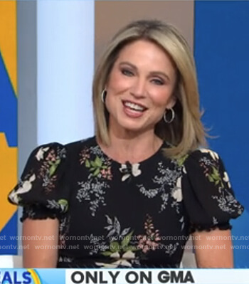 Amy’s black floral dress on Good Morning America