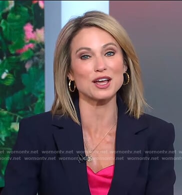 Amy’s pink camisole and navy blazer on Good Morning America