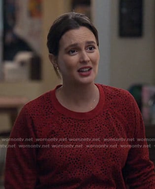 Angie’s red star print sweatshirt on Single Parents