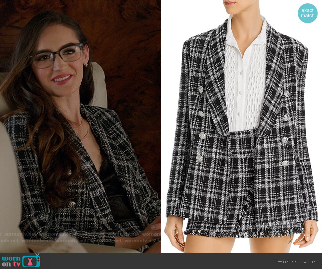 Aqua Tweed Plaid Blazer