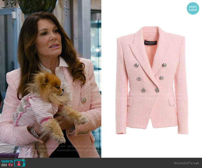 Balmain Cotton Blend Tweed Blazer