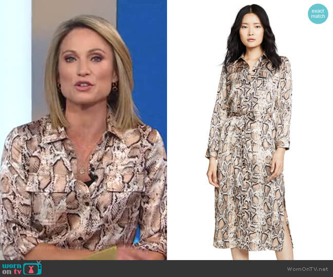 BB Dakota Python Print Shirtdress worn by Amy Robach on Good Morning America