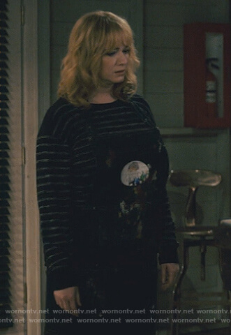 Beth’s navy stripe sweater on Good Girls