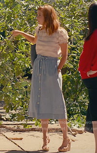 Maddie’s blue chambray skirt on Sweet Magnolias