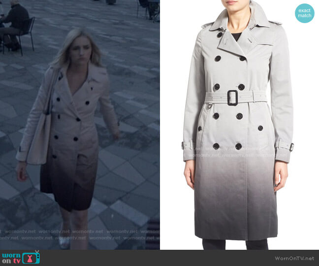 Burberry Kensington Ombré Double Breasted Trench Coat