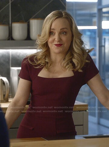 Marissa’s burgundy short sleeve dress on Bull