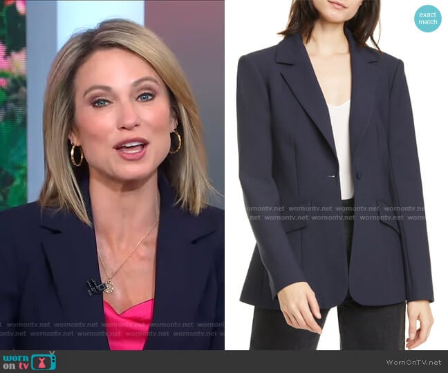 Cinq a Sept Kym Zip Cuff Blazer worn by Amy Robach on Good Morning America