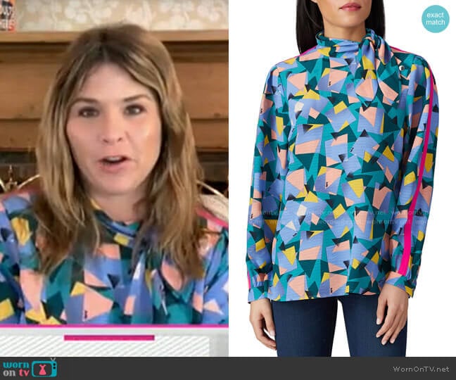 Coach Geo Print Blouse worn by Jenna Bush Hager on Today