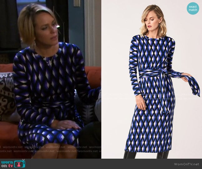 Diane von Furstenberg Gabel Merino Wool Belted Dress worn by Nicole Walker (Arianne Zucker) on Days of our Lives