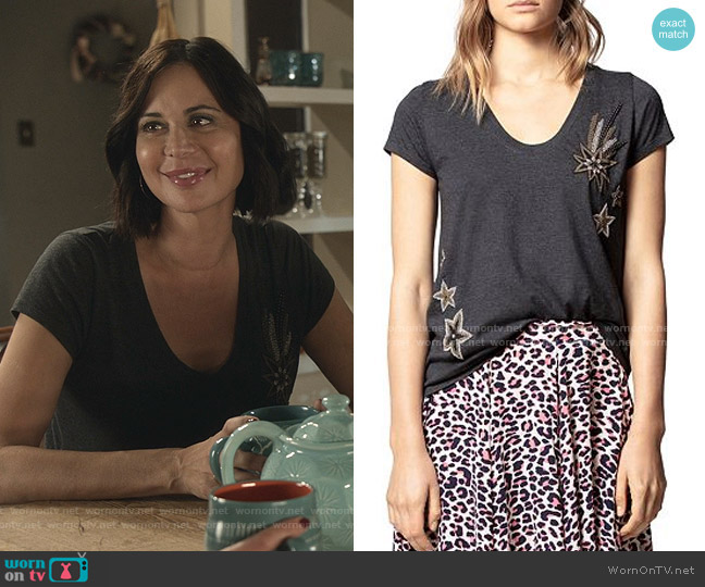 Zadig & Voltaire Embroidered-Star Tee worn by Cassandra Nightingale (Catherine Bell) on Good Witch