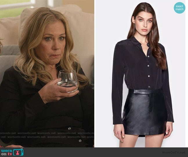 Equipment Essential Silk Blouse worn by Jen Harding (Christina Applegate) on Dead to Me