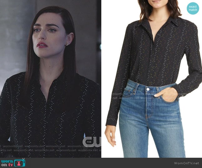 Equipment Inisse Print Shirt worn by Lena Luthor (Katie McGrath) on Supergirl