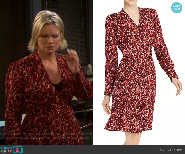 Equipment Jenesse Leopard-Print Wrap Dress worn by Kayla Brady (Mary Beth Evans) on Days of our Lives