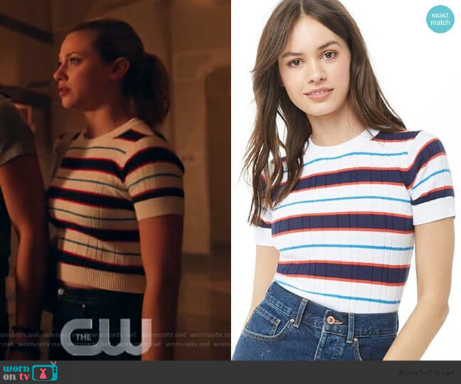 Forever 21 Striped Ribbed Top worn by Betty Cooper (Lili Reinhart) on Riverdale