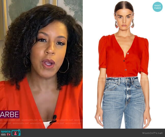 Veronica Beard Garland Blouse worn by Sheinelle Jones on Today