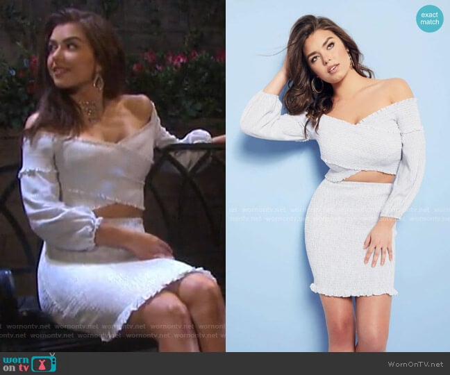 Guess Trixie Striped Smocked Top worn by Ciara Brady (Victoria Konefal) on Days of our Lives