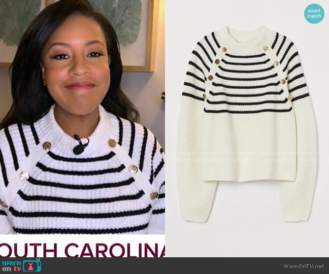 H&M Ribbed Jumper worn by Sheinelle Jones on Today