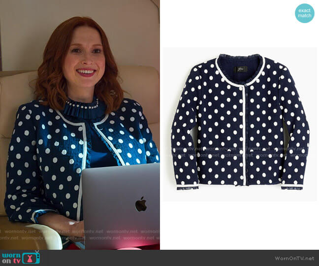 J. Crew Jacket in Polka-Dot Textured Tweed worn by Kimmy Schmidt (Ellie Kemper) on Unbreakable Kimmy Schmidt