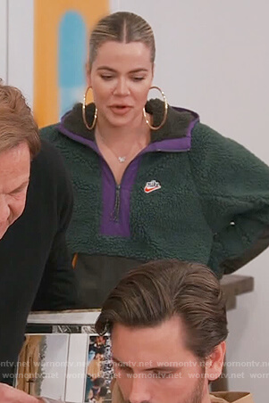 Khloe’s green fleece hoodie on Keeping Up with the Kardashians