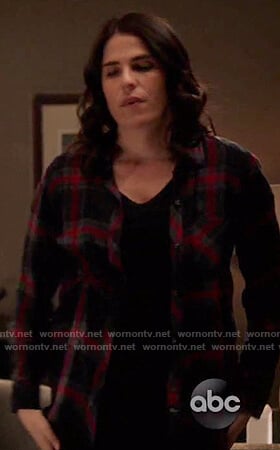 Laurel’s black plaid shirt on How to Get Away with Murder