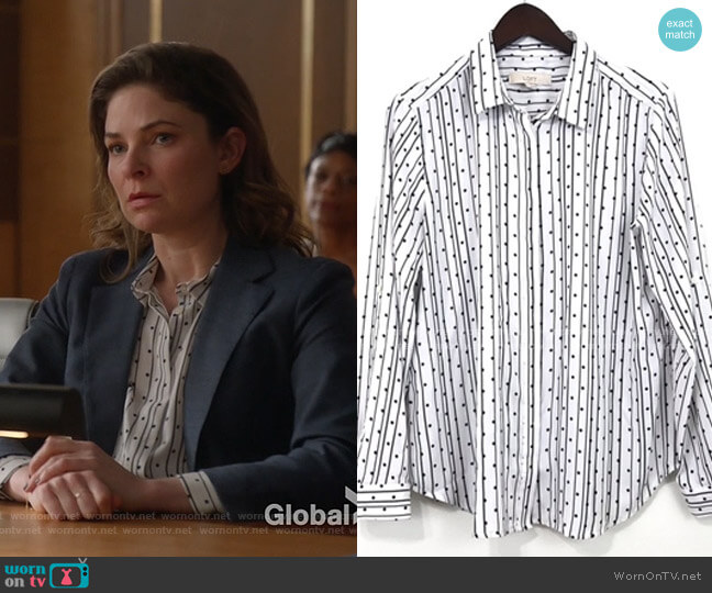 Loft Striped Polka Dot shirt worn by Taylor Rentzel (MacKenzie Meehan) on Bull