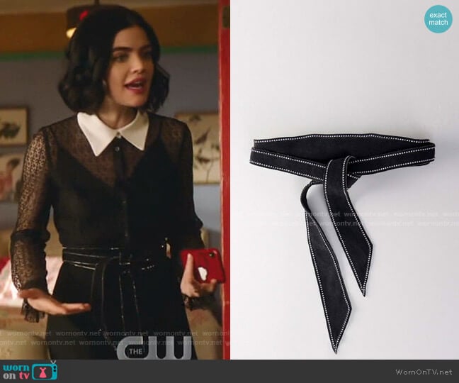 Maje High Waisted Belt with Rhinestone worn by Katy Keene (Lucy Hale) on Katy Keene
