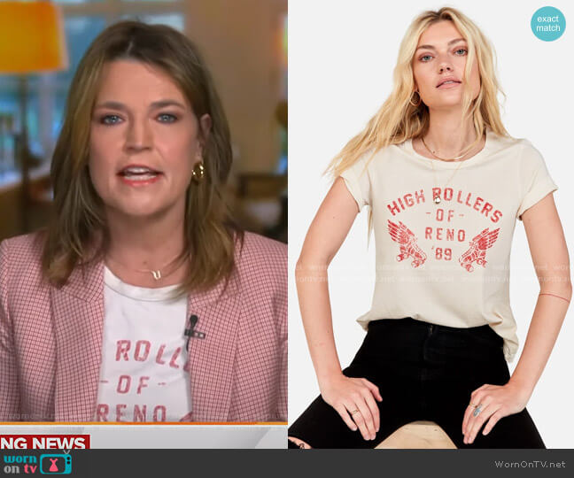 Mate the Label Classic Crew Graphic T-Shirt worn by Savannah Guthrie on Today