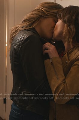 Michelle’s black quilted leather moto jacket on Dead to Me