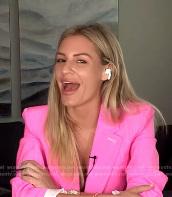 Morgan’s pink blazer on E! News Nightly Pop