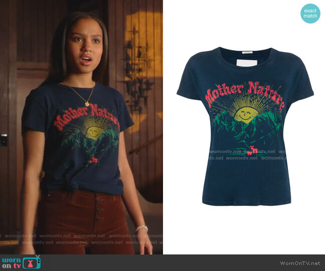 Mother Mother Nature print T-shirt worn by May Grant (Corinne Massiah) on 9-1-1