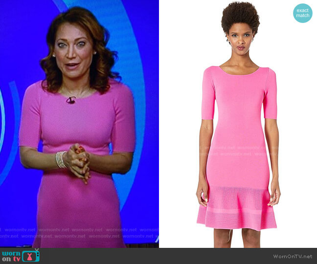 Boutique Moschino 1/4 Sleeve Drop Hem Dress worn by Ginger Zee on Good Morning America