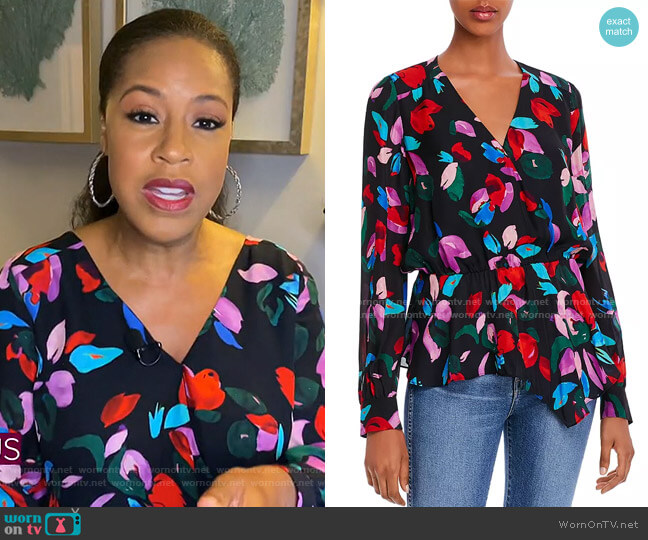 Parker Alyssa Floral Peplum Blouse worn by Sheinelle Jones on Today