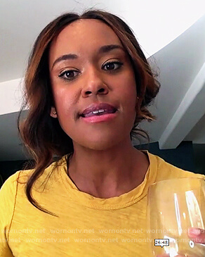 Rachel’s yellow sheer tee on All Rise