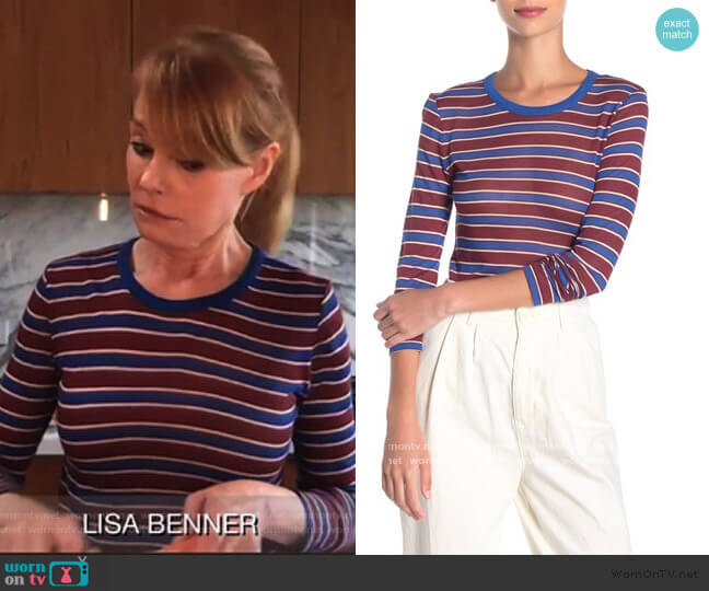 Rag and Bone Avery Striped Cashmere-Blend Shirt worn by Lisa Benner (Marg Helgenberger) on All Rise