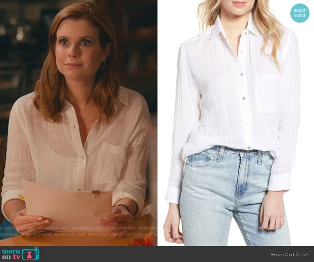 Rails Ellis Cotton Shirt worn by Maddie Townsend (JoAnna Garcia Swisher) on Sweet Magnolias