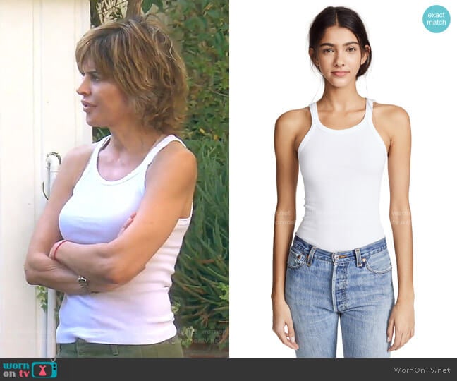 Re/Done Ribbed Tank worn by Lisa Rinna on The Real Housewives of Beverly Hills