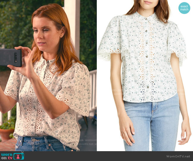 Rebecca Taylor Poppy Fields Blouse worn by Maddie Townsend (JoAnna Garcia Swisher) on Sweet Magnolias