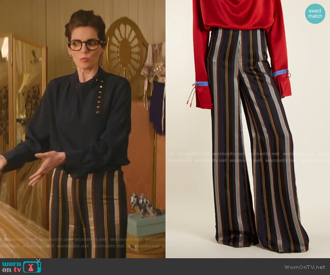 Roksanda Arneau Striped Satin Trousers