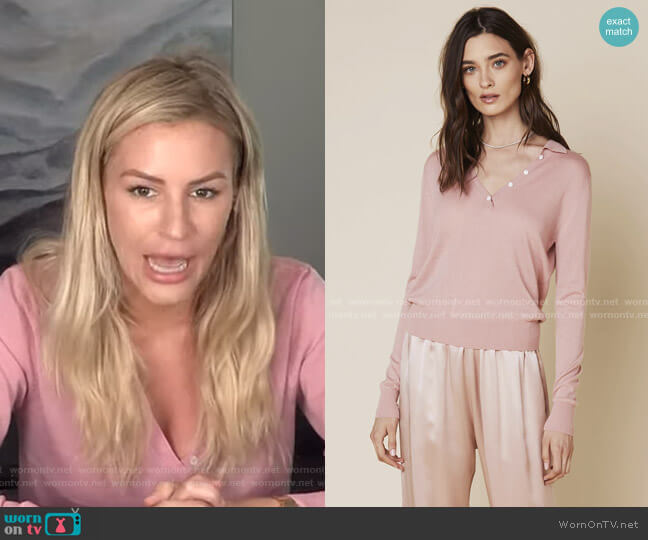 Sablyn Lexi Collared Sweater worn by Morgan Stewart on E! News