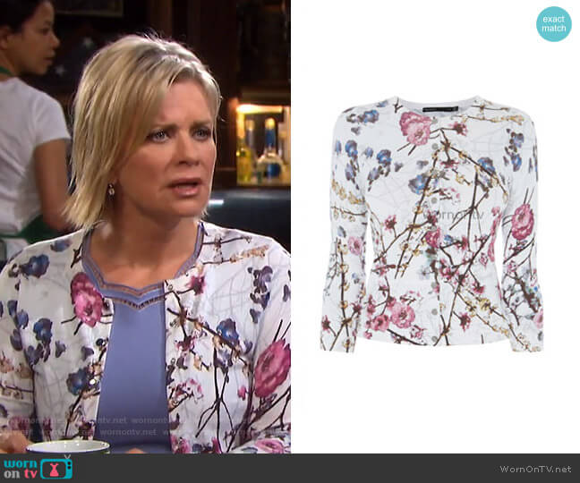 Karen Millen Sakura Cardigan worn by Kayla Brady (Mary Beth Evans) on Days of our Lives