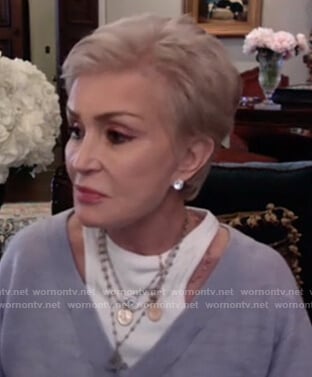 Sharon’s layered v-neck sweater on The Talk