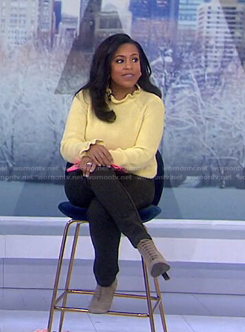 Sheinelle’s yellow ruffled sweater on Today