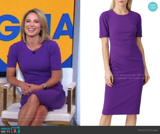 Slate & Willow Crew Neck Sheath Dress worn by Amy Robach on Good Morning America