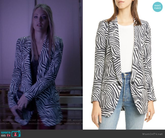 Smythe Zebra Print Long Peaked Lapel Blazer worn by Julia Pennyworth (Christina Wolfe) on Batwoman