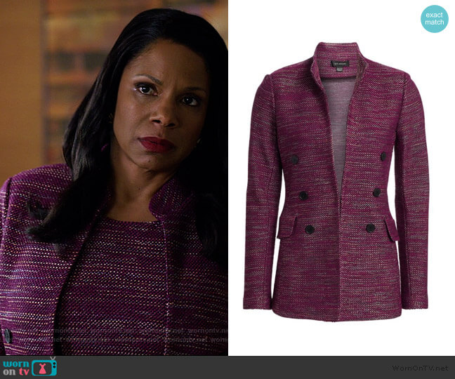 St. John Ombre Ribbon Tweed Mandarin Collar Jacket worn by Liz Reddick-Lawrence (Audra McDonald) on The Good Fight